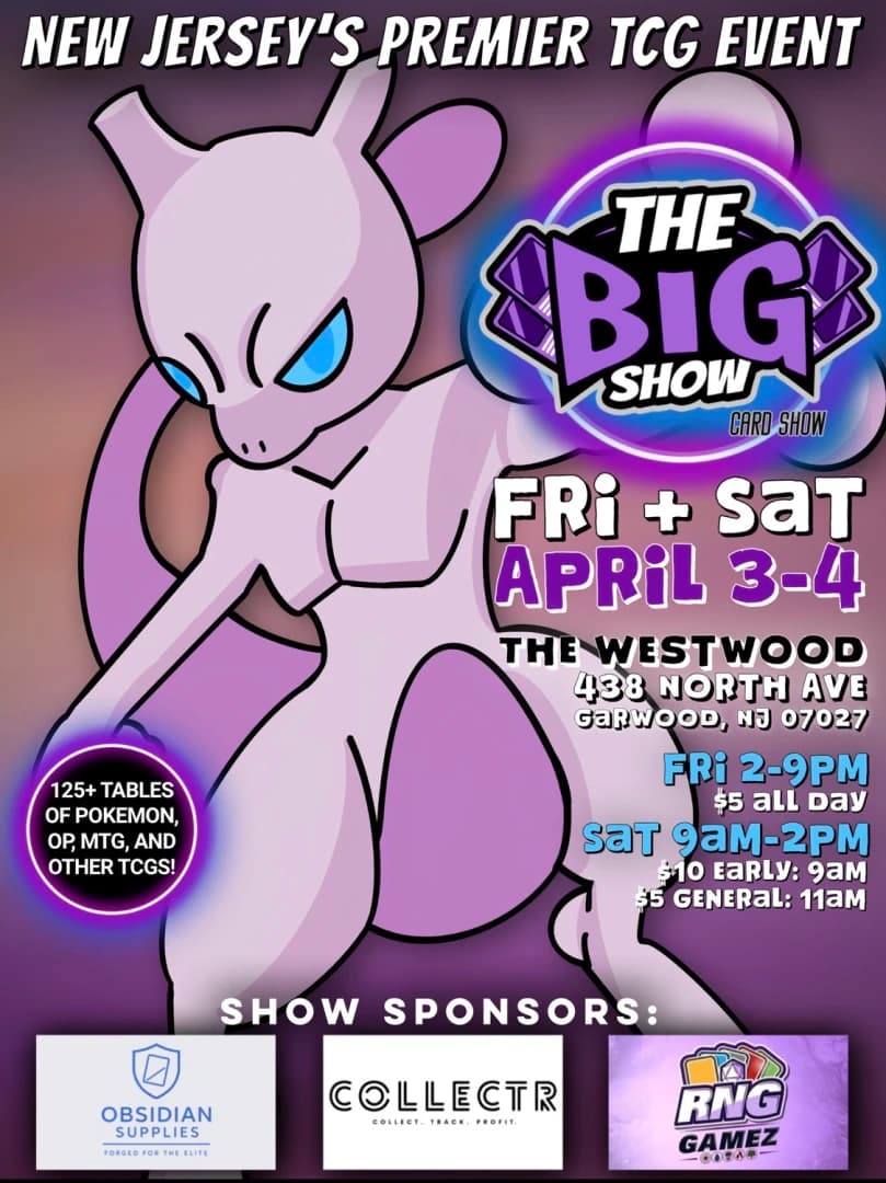 The Big Show Card Show Friday and Saturday April 3-4 | Treasure