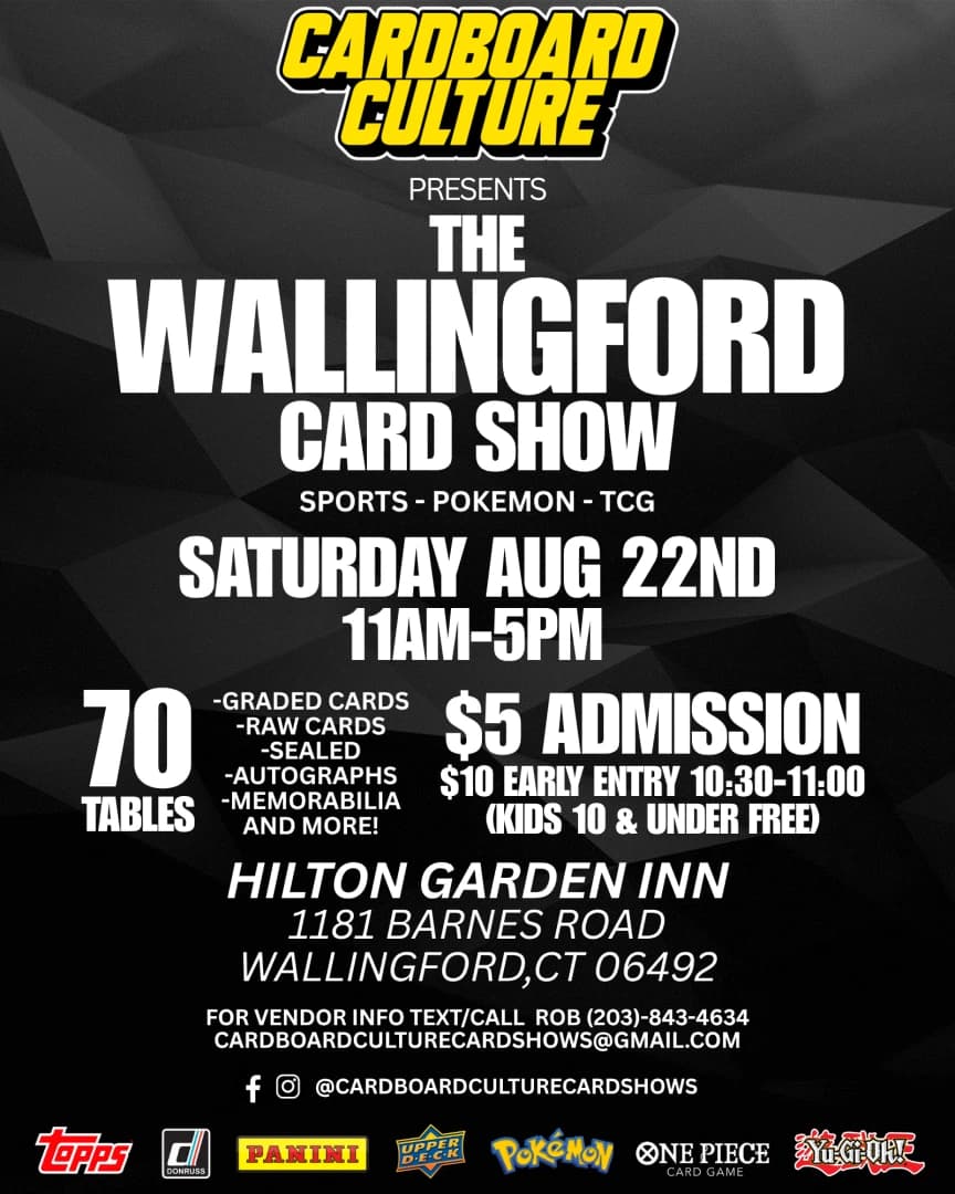 Cardboard Culture Wallingford Card Show event poster — Wallingford, CT