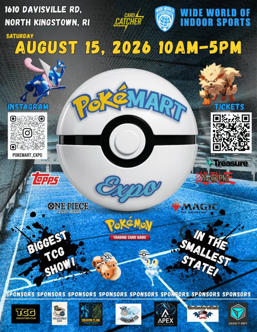 Pokemart Expo event poster — North Kingstown, RI