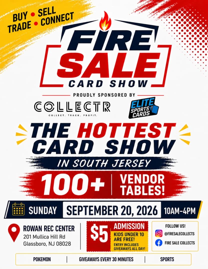 Fire Sale Card Show event poster — Glassboro, NJ