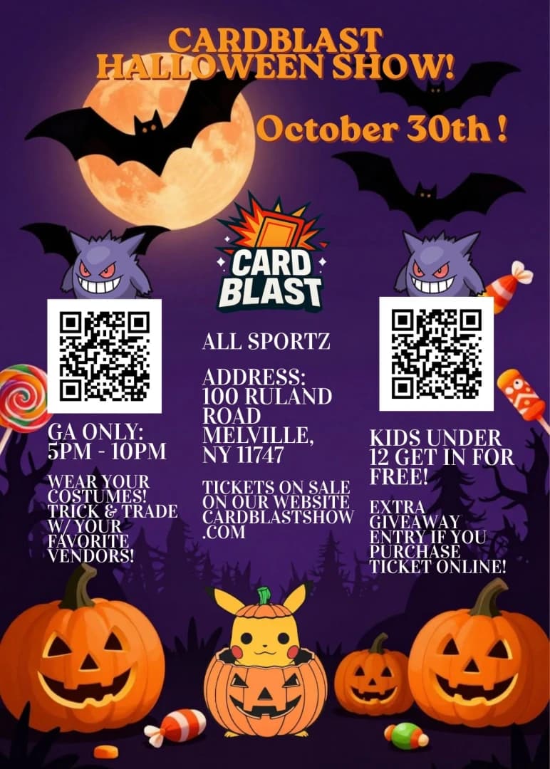 CardBlast Halloween Show! event poster — Melville, NY