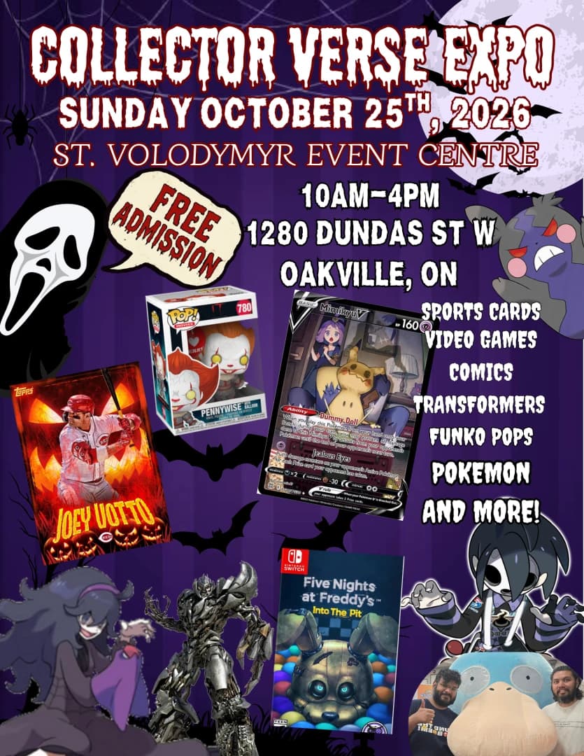Collector Verse Expo – Oakville, ON | Oct 25th, 2026 FREE ENTRY event poster — Oakville, ON