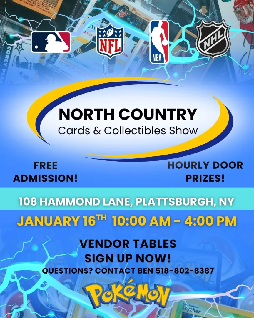North Country Sports Cards & Collectibles Show event poster — Plattsburgh, NY