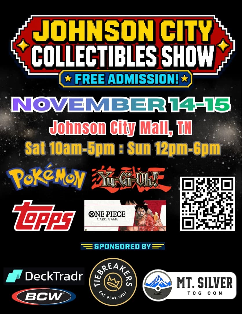 Johnson City Mall Card Show event poster — Johnson City, TN