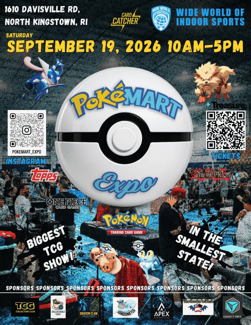Pokemart Expo event poster — North Kingstown, RI