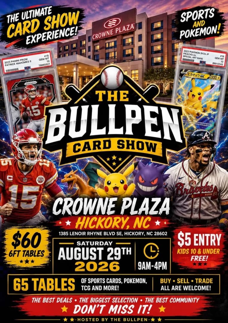 Bullpen Card Shows event poster — Hickory, NC