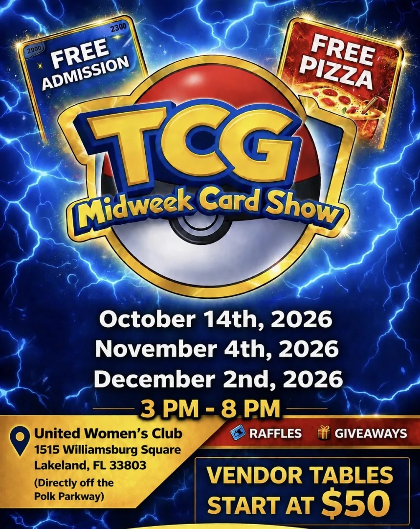 Polkemon Midweek Card Show October 14th event poster — Lakeland, FL