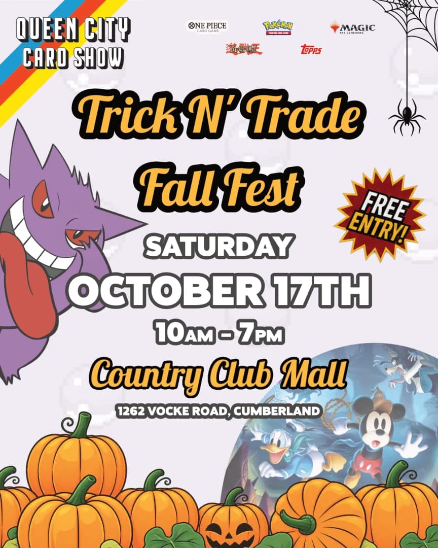 Queen City Card Show: Trick N' Trade Fall Fest event poster — La Vale, MD
