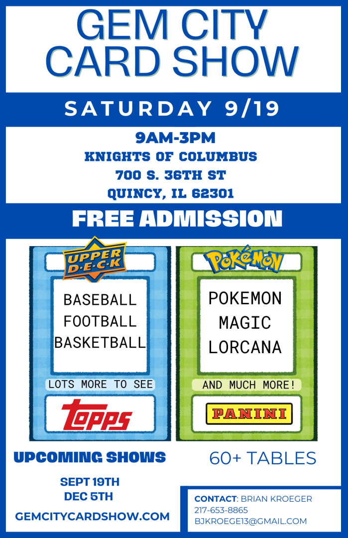 Gem City Card Show  | September 19th event poster — Quincy, IL
