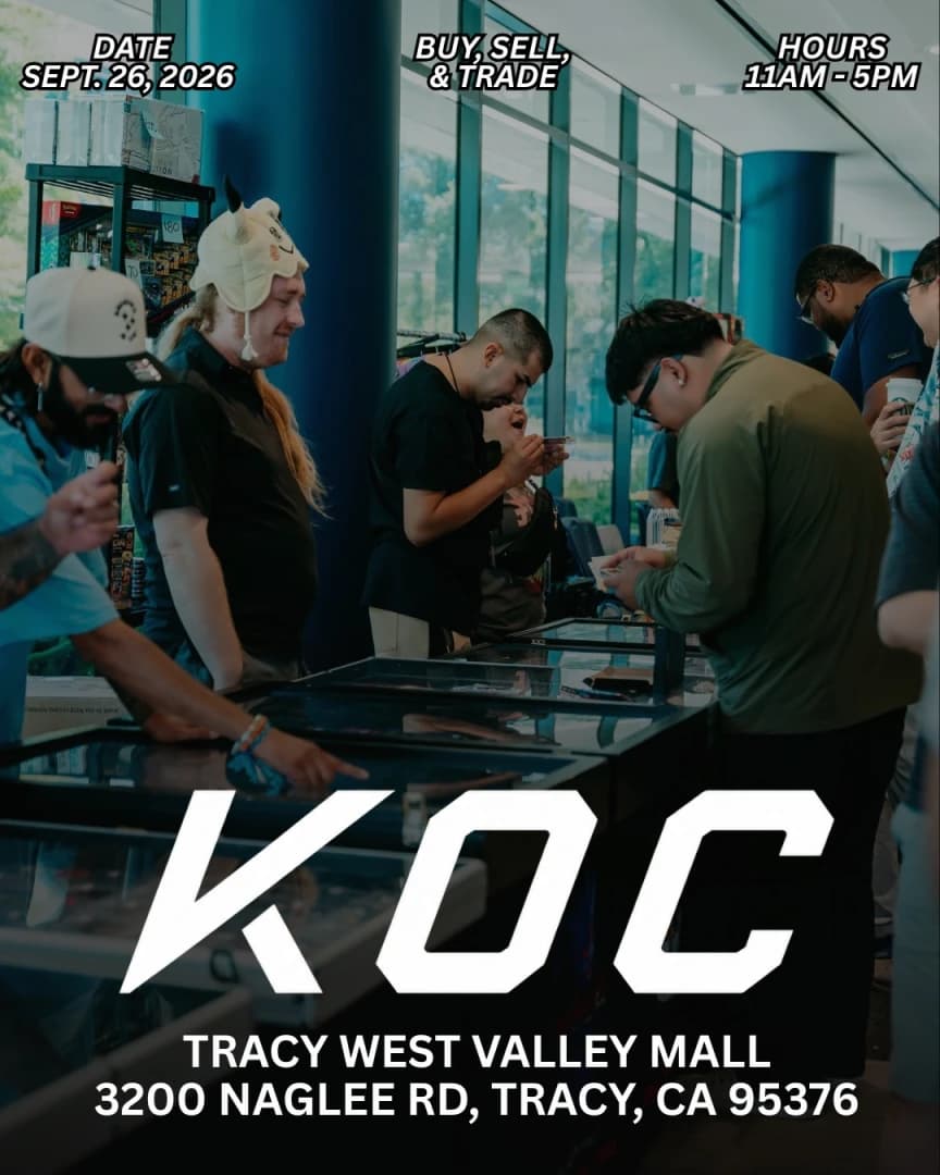 King of Cards: Trading Cards and Collectibles event poster — Tracy, CA