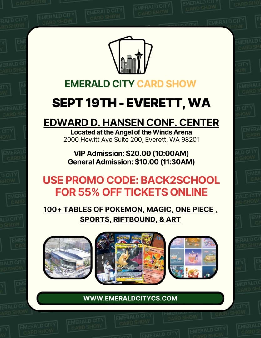 Emerald City Card Show - Everett - 9/19 event poster — Everett, WA