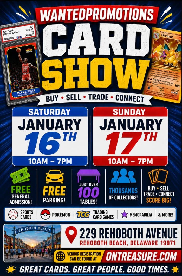WANTEDPROMOTIONS CARD SHOW REHOBOTH BEACH DE event poster — Rehoboth Beach, DE
