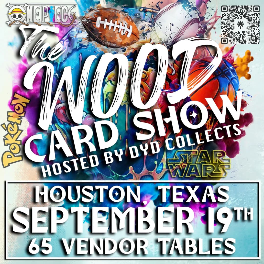 The Wood Card Show - Sep. 19, 2026 event poster — Friendswood, TX