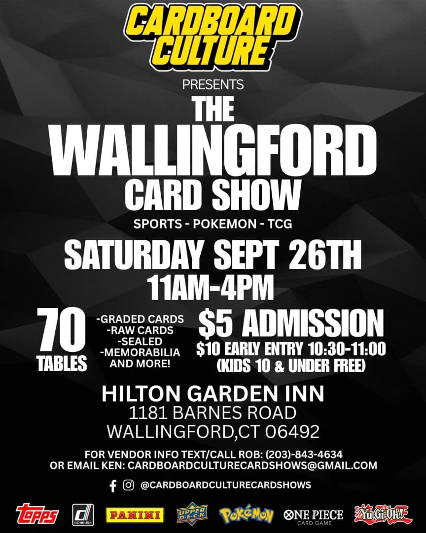 Cardboard Culture Wallingford Card Show event poster — Wallingford, CT