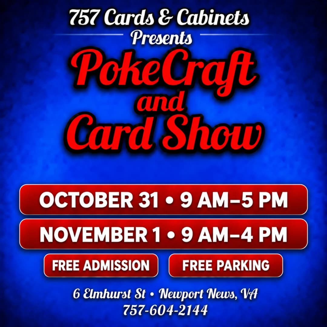 PokeCraft and Card Show event poster — Newport News, VA