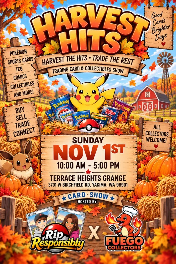 Harvest Hits Cardshow! event poster — Yakima, WA