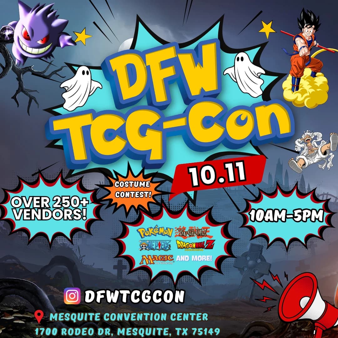 DFW TCG-Con October 2026 event poster — Mesquite, TX