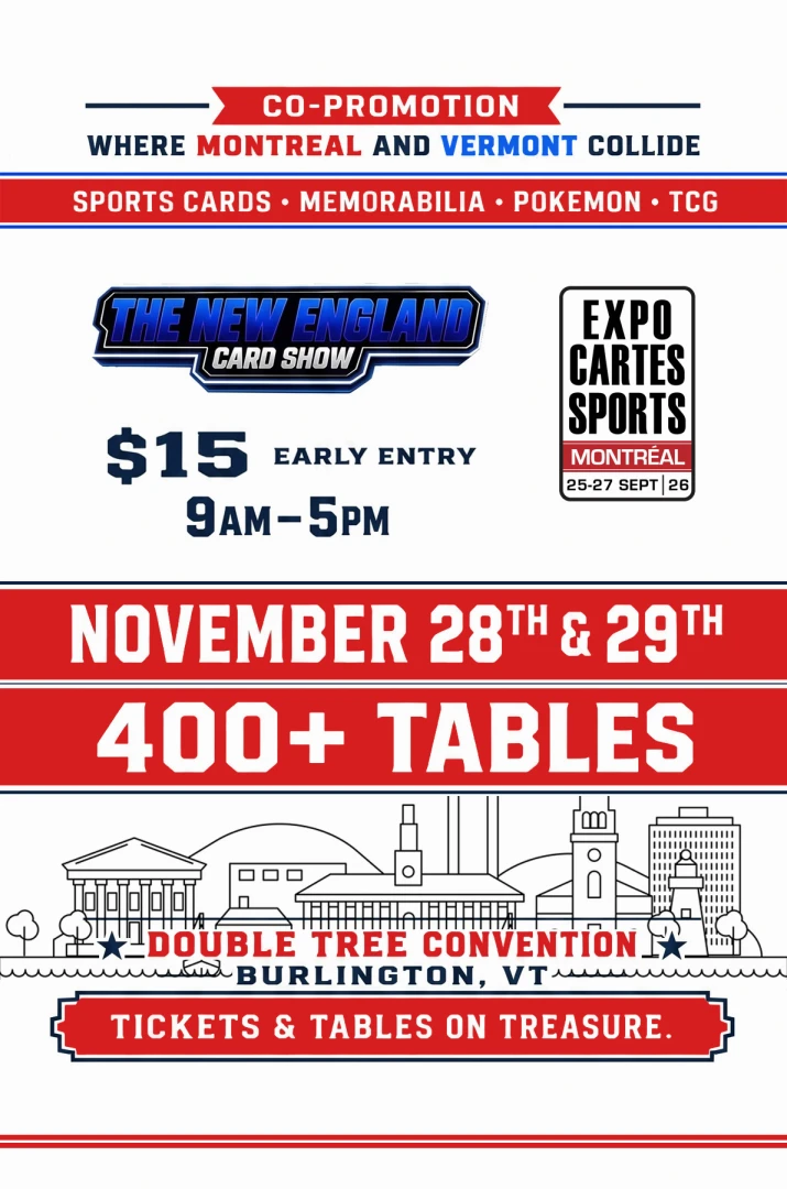 New England Card Show - Burlington VT event poster — South Burlington, VT