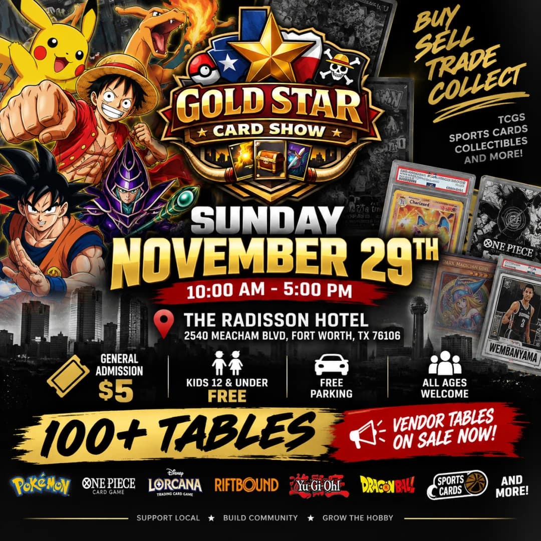 Gold Star Card Show! - November 29th! ⭐️ event poster — Fort Worth, TX