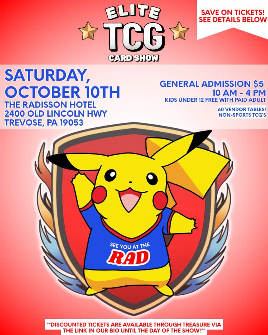 Elite TCG Card Show - October 10th, 2026 event poster — Trevose, PA