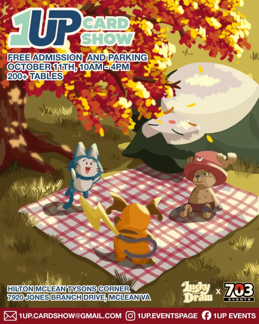 1UP Card Show | LuckyDraw x 703 Events event poster — McLean, VA
