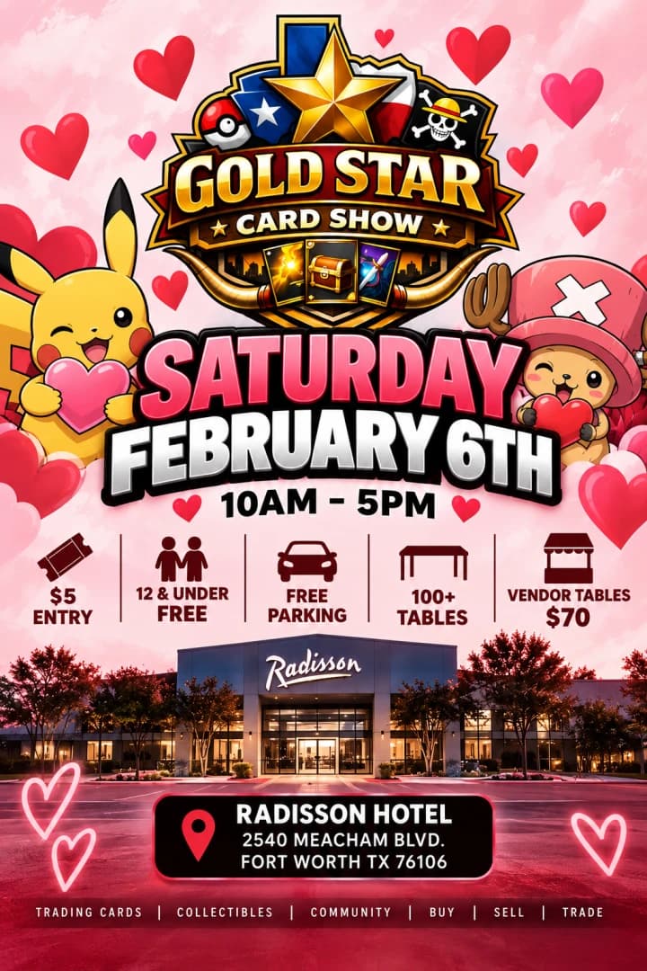 ❤️Gold Star Card Show! - February 6th! ❤️ event poster — Fort Worth, TX