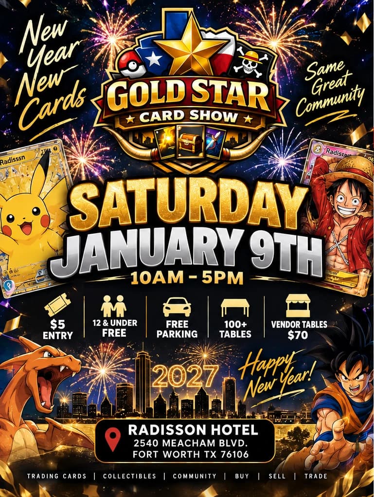🎆 Gold Star Card Show! - January 9th! ⭐️ event poster — Fort Worth, TX