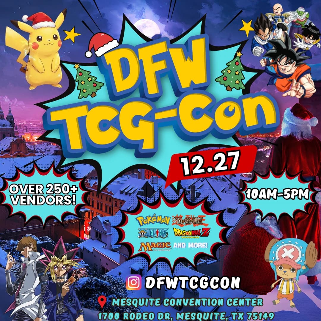 DFW TCG-Con December 2026 event poster — Mesquite, TX