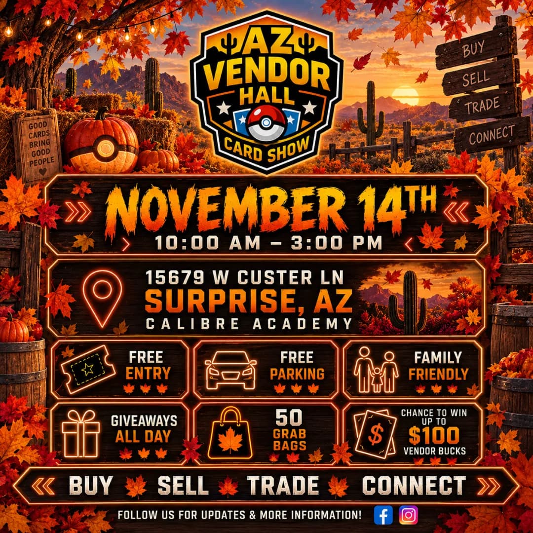 AZ Vendor Hall Card Show November 14th event poster — Surprise, AZ