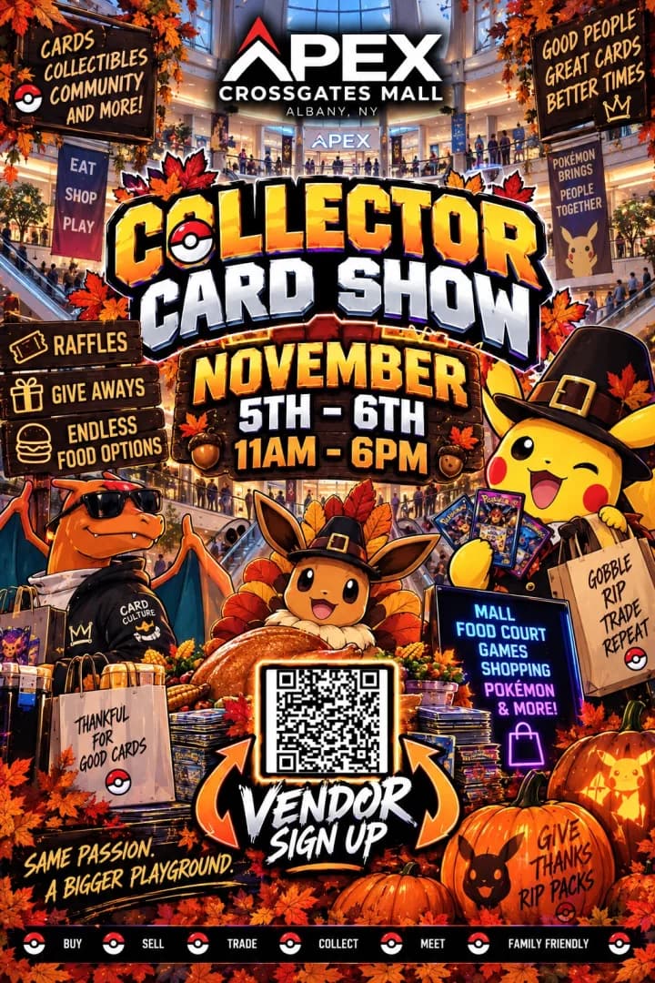 Apex collector card show event poster — Albany, NY