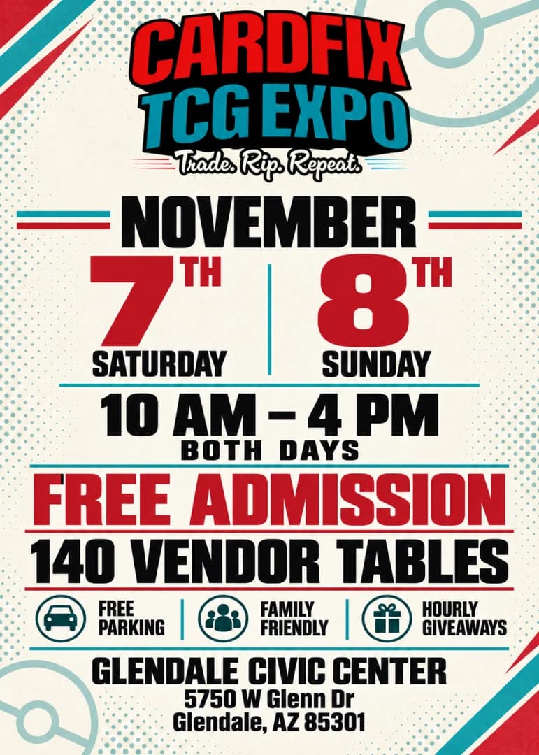 CardFix TCG Expo 3 event poster — Glendale, AZ