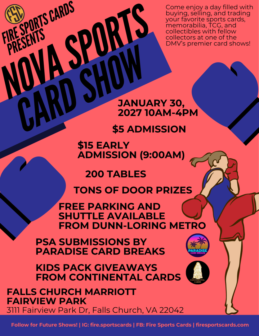 NoVA Sports Card Show event poster — Falls Church, VA
