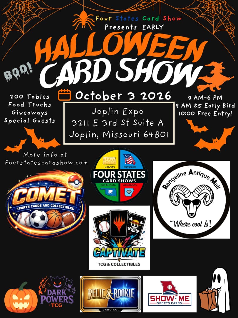Four States Card Show Early Halloween Special event poster — Joplin, MO