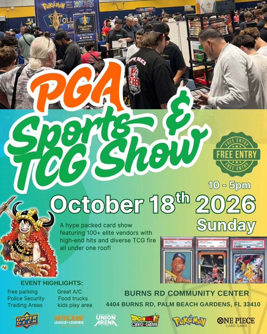 PGA Sports & TCG Show October 18th event poster — Palm Beach Gardens, FL