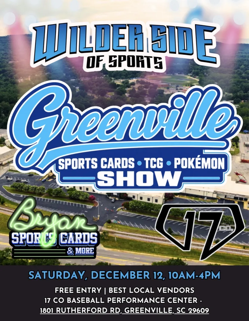 Greenville Sports Cards, TCG, and Pokemon Show event poster — Greenville, SC