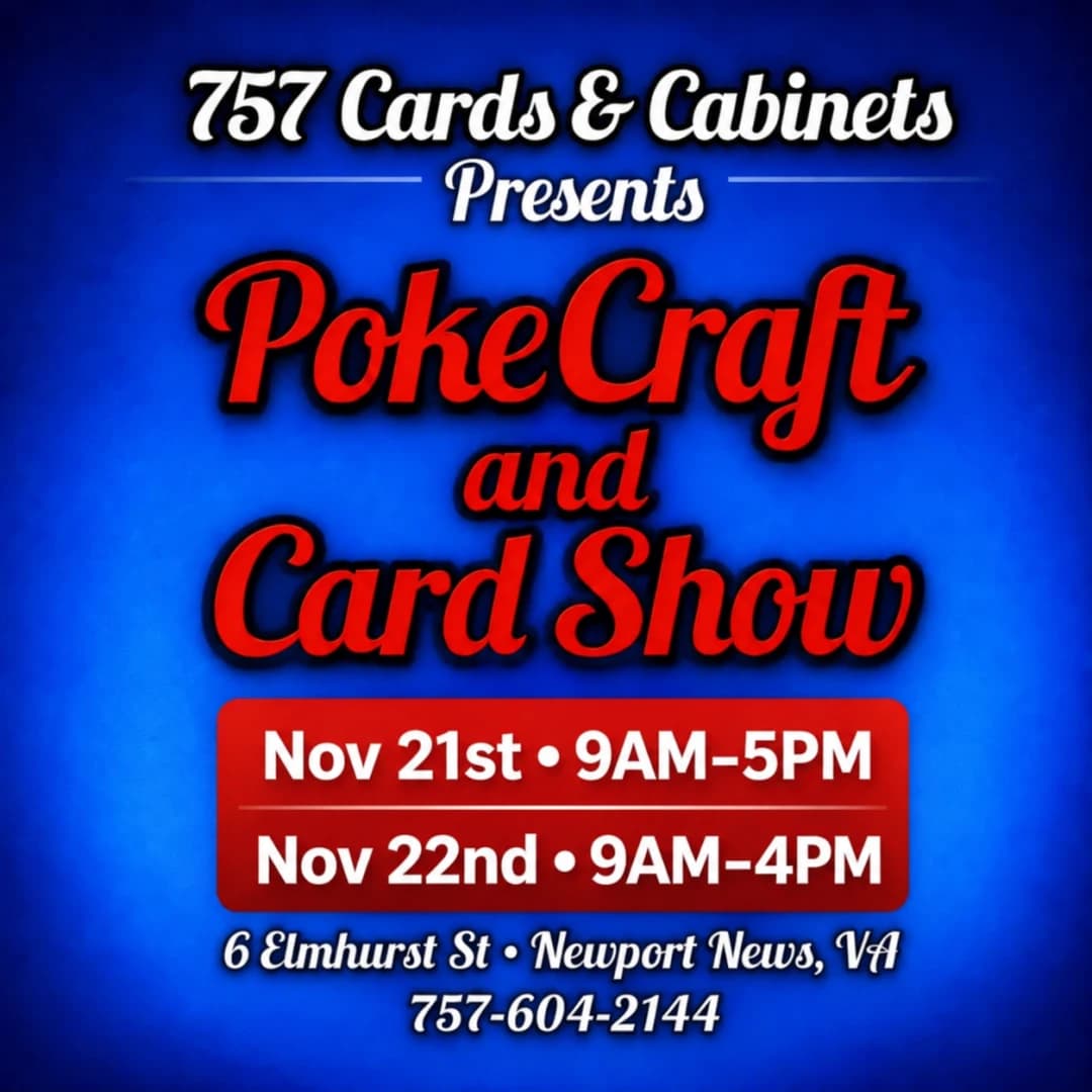 PokeCraft and Card Show event poster — Newport News, VA