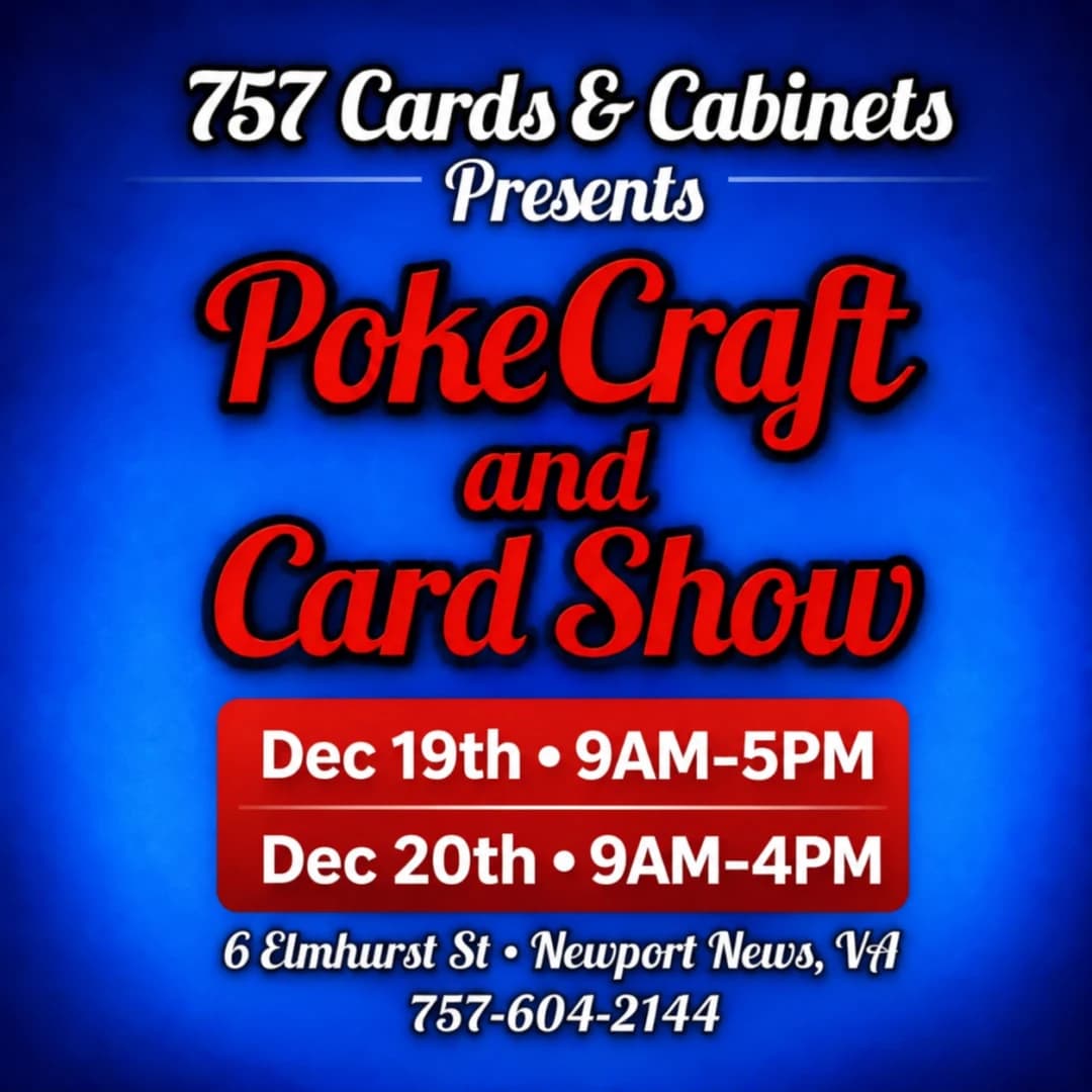 PokeCraft and Card Show event poster — Newport News, VA
