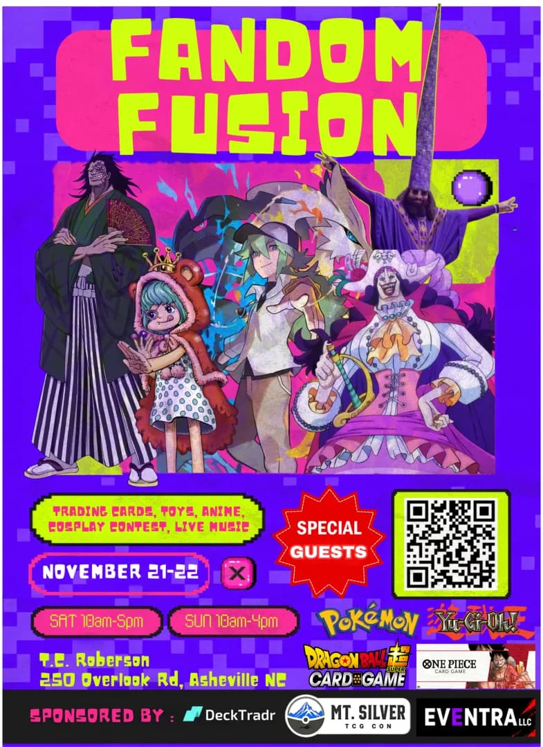 Fandom Fusion! - TCG & Anime Event event poster — Asheville, NC