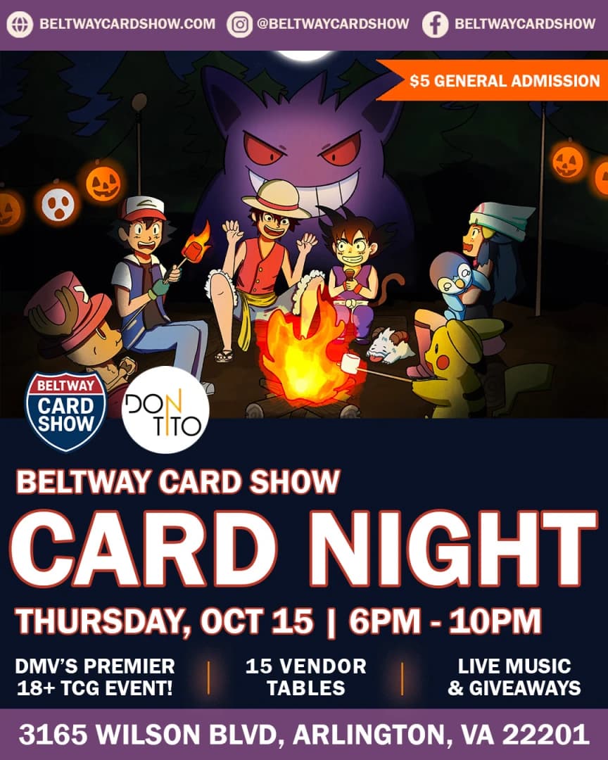 CARD NIGHT @ Don Tito Presented by Beltway Card Show event poster — Arlington, VA