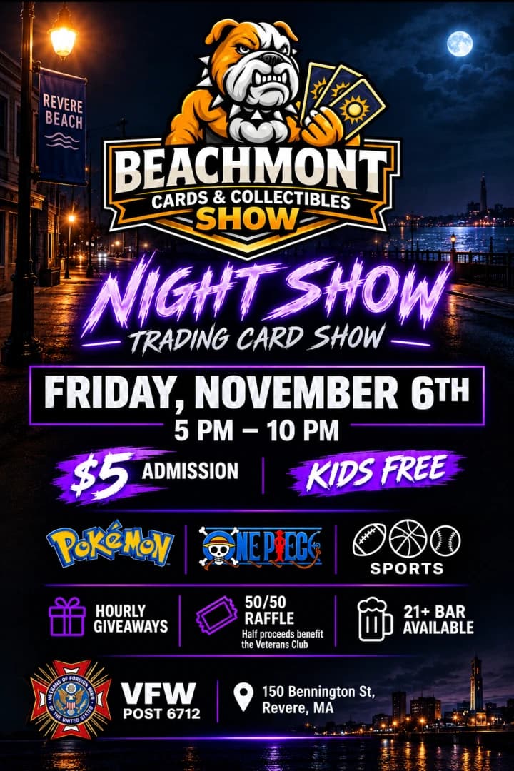 Beachmont Cards Night Show event poster — Revere, MA