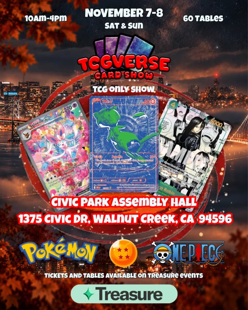 TCG VERSE NOVEMBER 7-8 event poster — Walnut Creek, CA