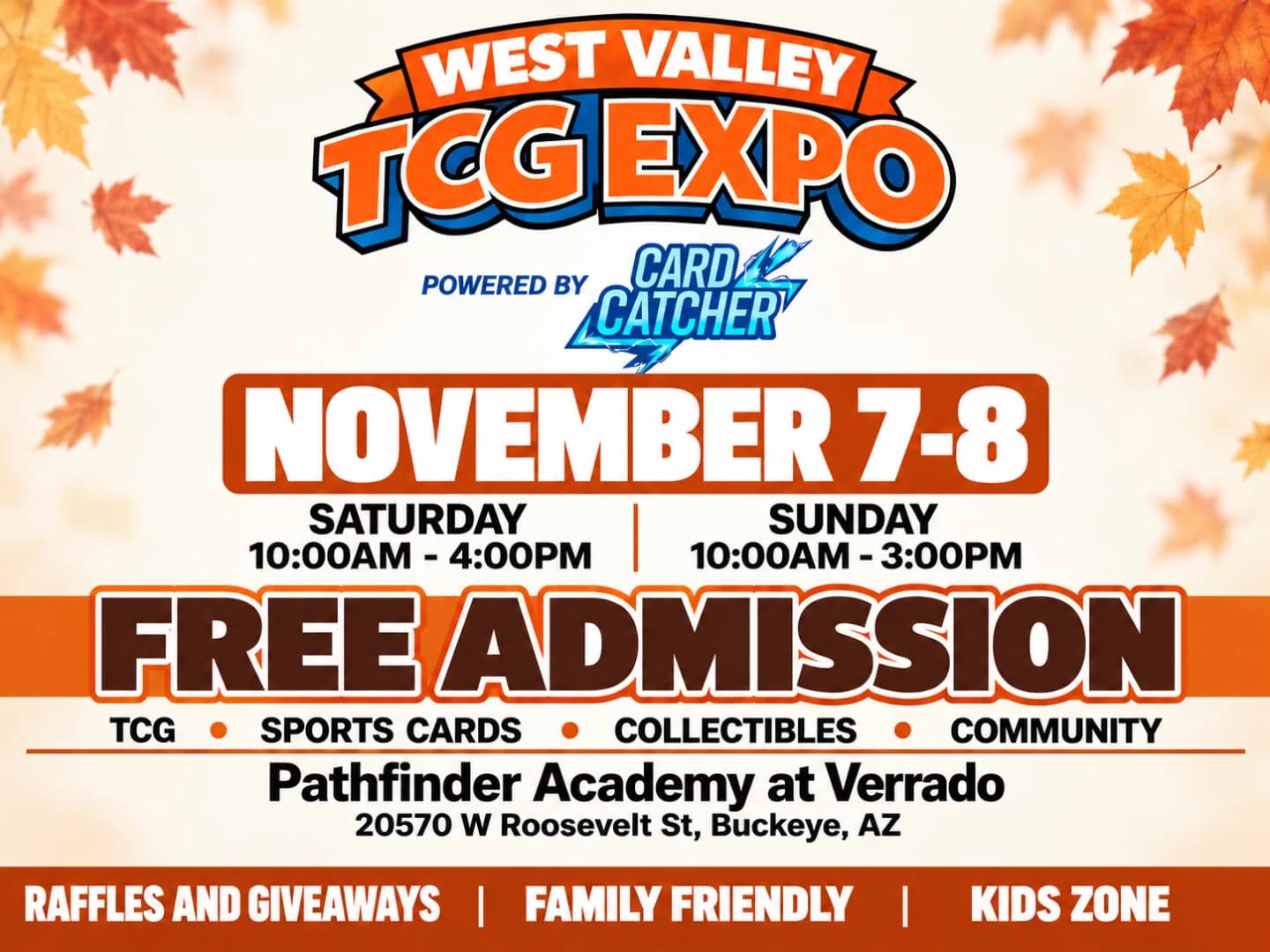 West Valley TCG Expo 7 event poster — Buckeye, AZ
