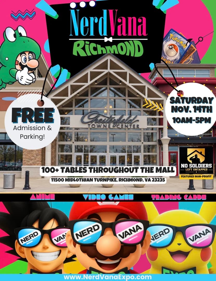 NerdVana Richmond | Trading Cards, Video Games & Collectibles event poster — Richmond, VA
