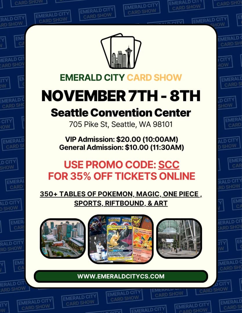 Emerald City Card Show - Seattle Convention Center - 11/7-8/2026 event poster — Seattle, WA