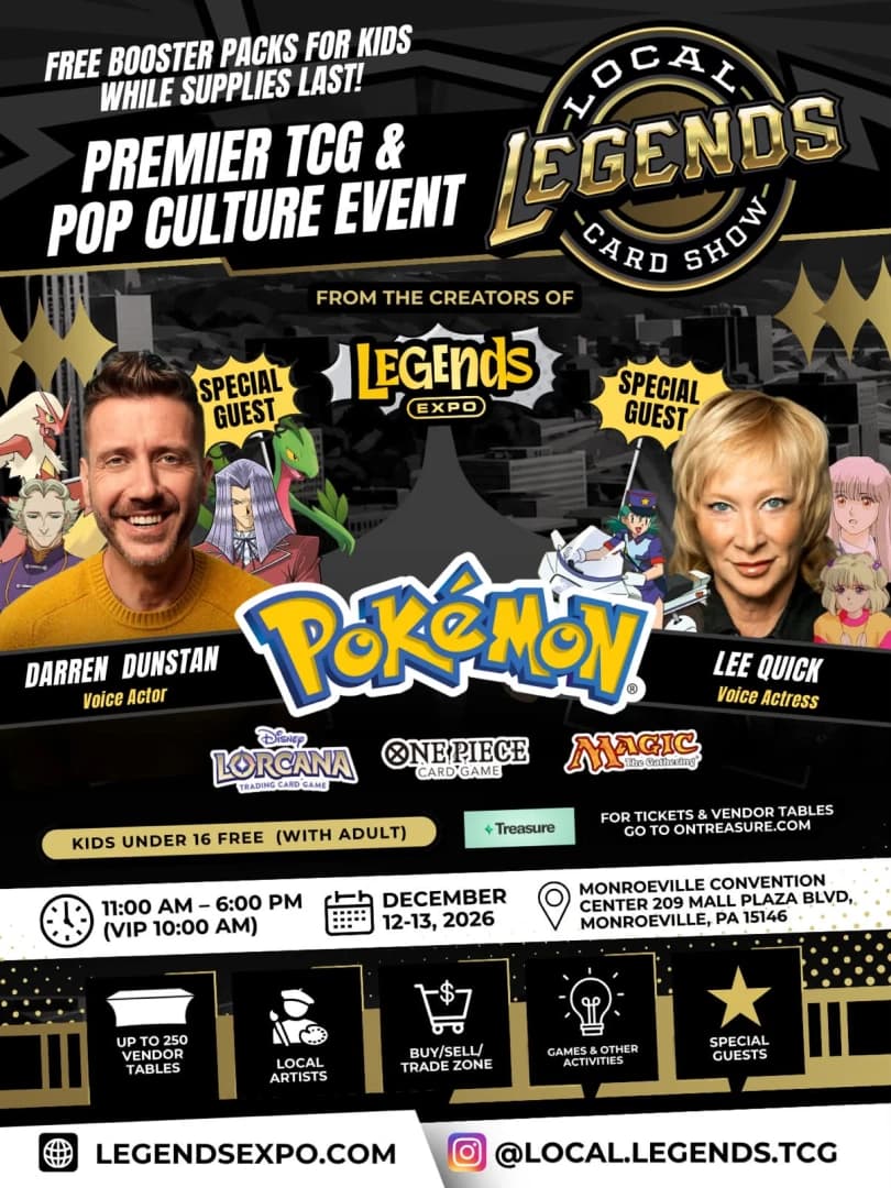 Local Legends Card Show: Monroeville, PA event poster — Monroeville, PA