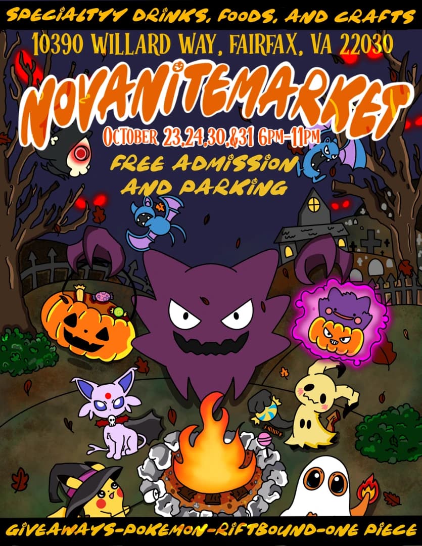 NoVa Nite Market - Oct 23rd & Oct 24th event poster — Fairfax, VA