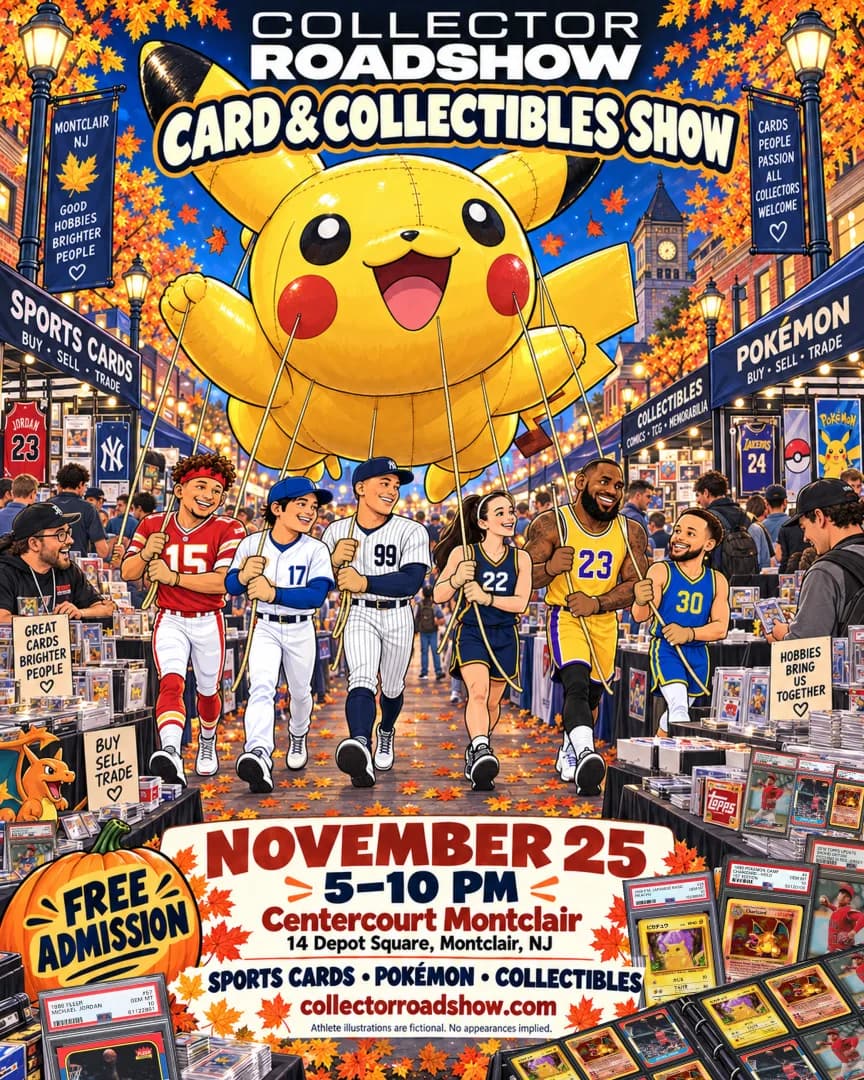Collector Roadshow Trading Card Show @ Centercourt Montclair event poster — Montclair, NJ