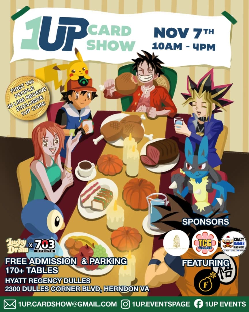 1UP Card Show | LuckyDraw x 703 Events event poster — Herndon, VA