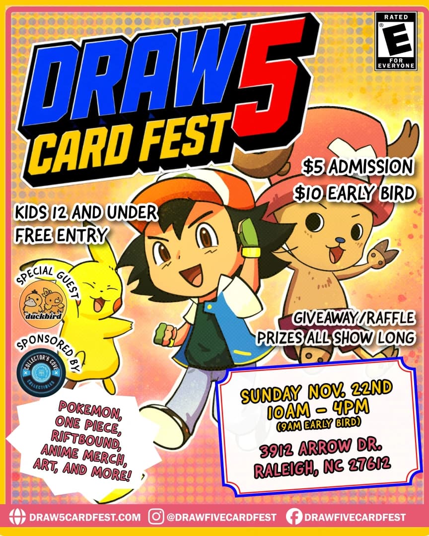 Draw 5 CardFest @ Durham, NC event poster — Raleigh, NC