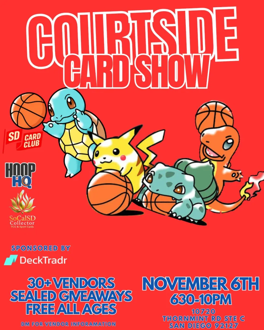 Courtside Card Show November event poster — San Diego, CA